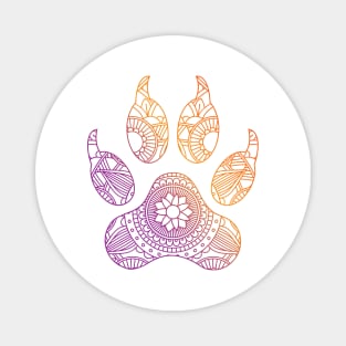 Dog Paw Print Mandala Magnet